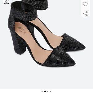 Call It Spring Black Sparkle Heels